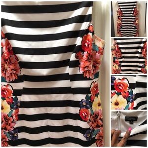 Black and floral sleeveless Tahari dress size 14